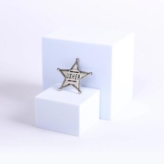 788200805723 Usher Star Pin Back Metal Badge