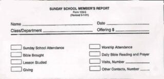 9780805408010 Sunday School Members Report Offering Envelopes