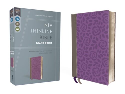 NIV Thinline Bible Giant Print Leathersoft Gray/Purple