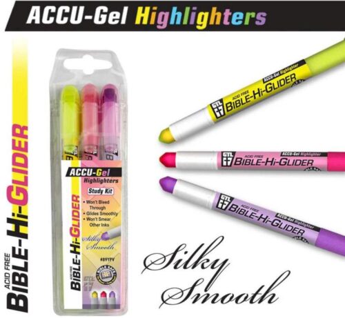 634989895786 Bible Hi Glider Accu Gel Highlighter 3 Pack