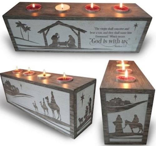 785525307994 Advent Block Nativity Scene With Tea Lights