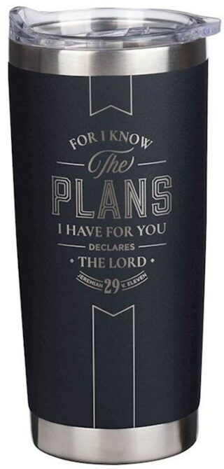 1220000327641 For I Know The Plans Stainless Steel Travel Tumbler Jeremiah 29:11